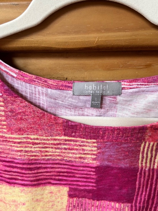 Habitat Top Cropped Pink 100% Cotton Scoop Neck Women's Large - Picture 3 of 6